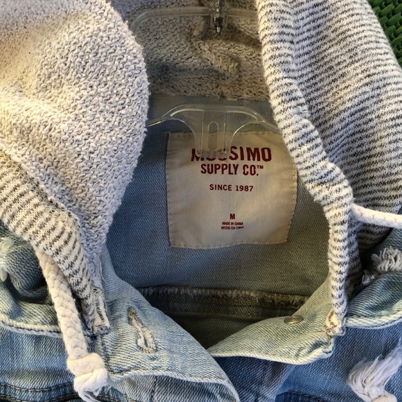 Mossimo supply distressed jean jacket with hood - Picture 3 of 8